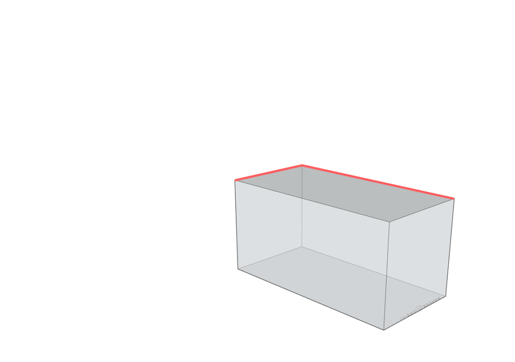 Zeichnerische Dachausmittlung - ungleiche Dachneigung - Grundriss 3D