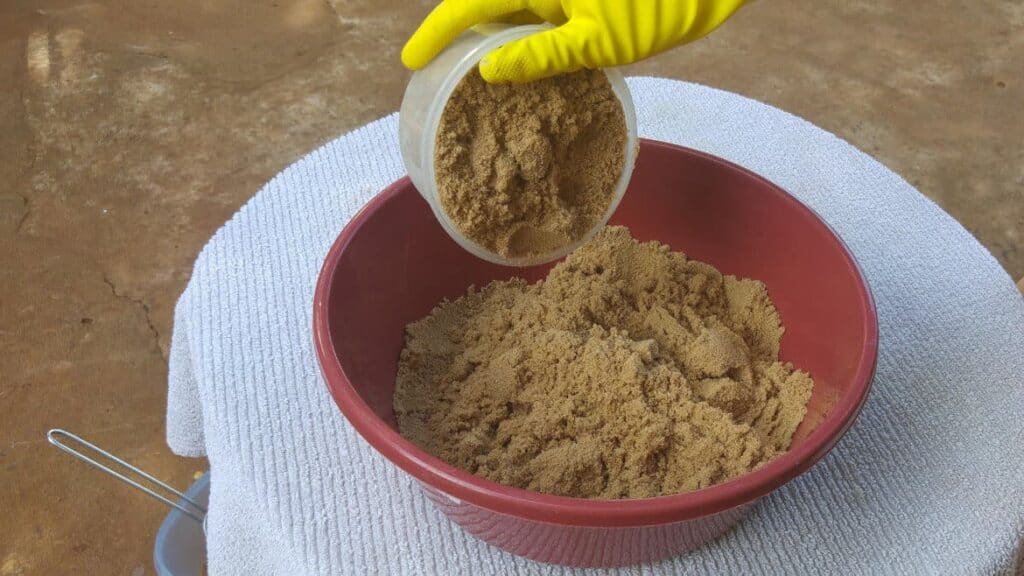 4 Becher Sand