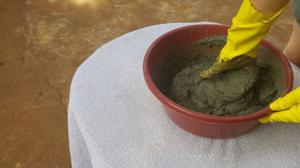 Der fertige Beton sollte eine solche Konsistenz haben.